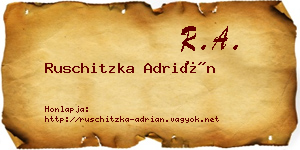 Ruschitzka Adrián névjegykártya